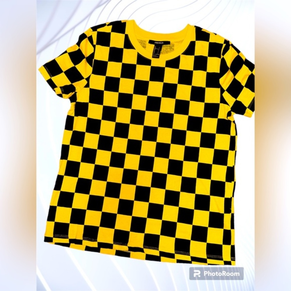 Girls Yellow/Black Checker Tee Shirt